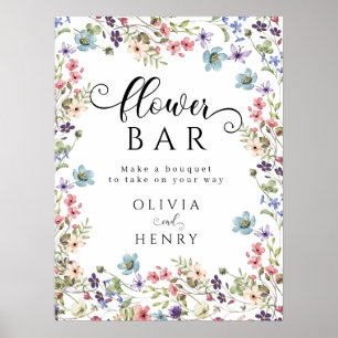 Wildblumen Rustikale Frühlingshochzeit Blumenbar S Poster