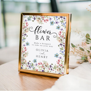 Wildblumen Rustikales Frühjahrsheirat Blume Bar Ze Poster