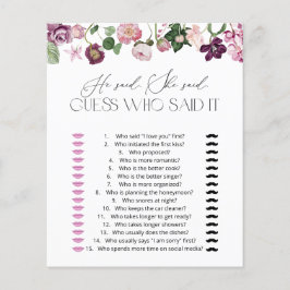 Wildblumen, sagte er, sie sagte Brautparty Game