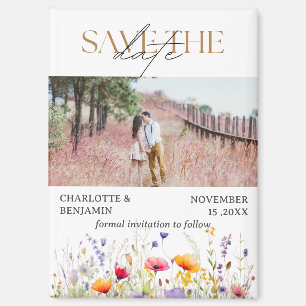 Wildblumen Save the Date Hochzeit Magnet