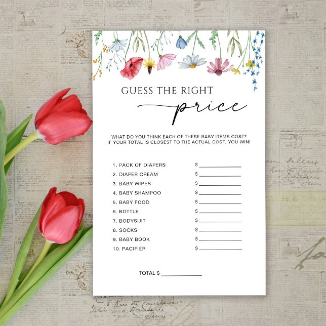 Wildblumen schätzen das Price Baby Shower Game (Von Creator hochgeladen)