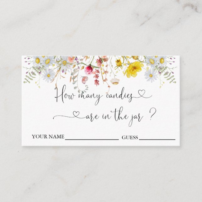 Wildblumen schätzen, wie viele Candies Umschließun Begleitkarte (Vorderseite)