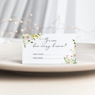 Wildblumen schätzen, wie viele Küsse Bridgame Begleitkarte