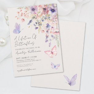 Wildblumen-Schmetterling-Junggesellinnenabschied Einladung