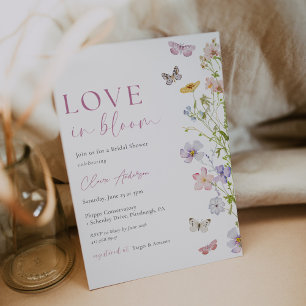 Wildblumen Schmetterling-Liebe im Bloom-Brautparty Einladung