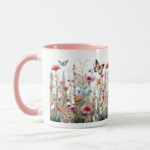 Wildblumen Schmetterlinge Blume Café Tasse