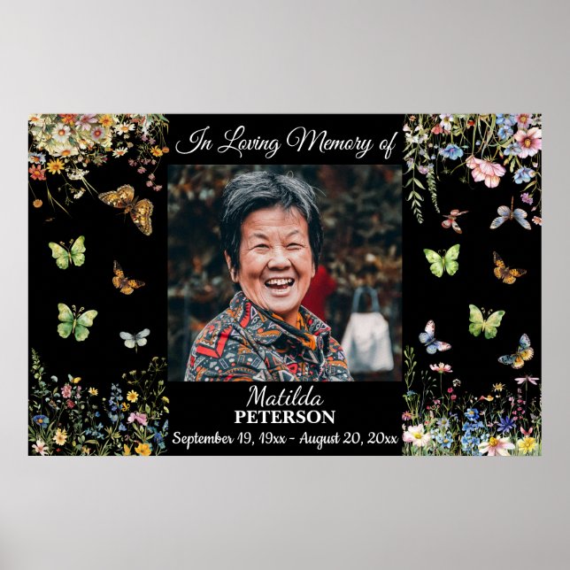 Wildblumen Schmetterlinge feiern Leben Poster (Vorne)