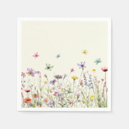 Wildblumen Schmetterlinge Papier Napkin Serviette