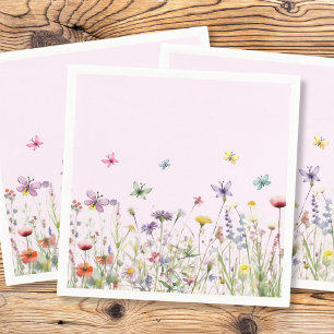 Wildblumen Schmetterlinge Papier Napkin Serviette