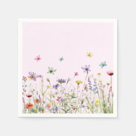 Wildblumen Schmetterlinge Papier Napkin Serviette