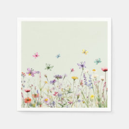 Wildblumen Schmetterlinge Papier Napkin Serviette
