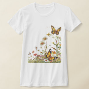 Wildblumen Schmetterlinge T-Shirt