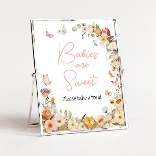 Wildblumen-Schmetterlings-Babys sind süß Poster