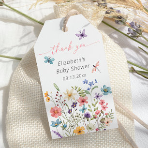 Wildblumen-Schmetterlingsgarten-Baby-Party Geschenkanhänger