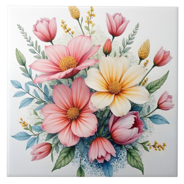 Wildblumen Schöne Trendige Luxus-Kollektion Fliese (Vorderseite)