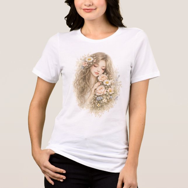 Wildblumen-Schönheit Tri-Blend Shirt (Vorderseite)