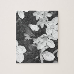 Wildblumen Schwarz/Weiß Puzzle