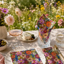 Wildblumen-Servietten für farbenfrohe Gartenpartys