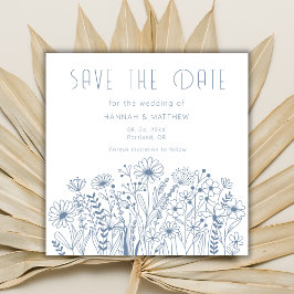 Wildblumen Simple Boho Dusty Blue Wedding Save The Date