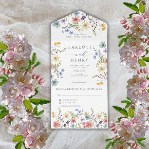 Wildblumen Simple Garden Wedding All In One Einladung