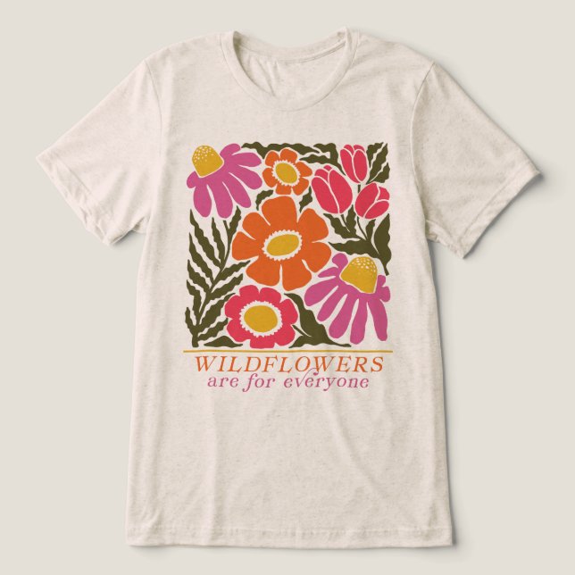Wildblumen sind für jedermann im Jugendstil Tri-Blend Shirt (Design Vorderseite)
