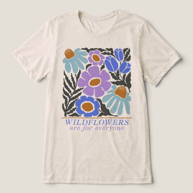 Wildblumen sind für jedermann im Jugendstil Tri-Blend Shirt (Design Vorderseite)