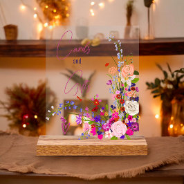 Wildblumen Skriptkarten Geschenke Brautparty Acrylschild