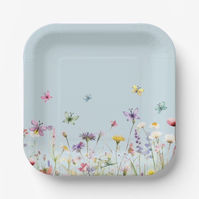 Wildblumen skurriles Party Pappteller (Vorderseite)