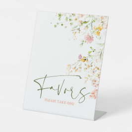 Wildblumen Sommer-Wiese-Favoriten-Zeichen Sockelschild