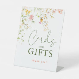 Wildblumen SommerWiesenkarte und Geschenkzeichen Sockelschild