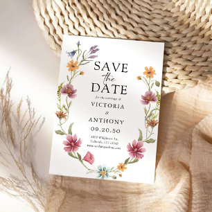 Wildblumen speichern die Datumskarten Save The Date