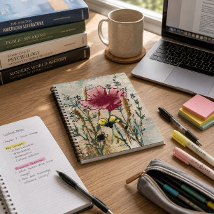 Wildblumen-Spiralblock Notizbuch