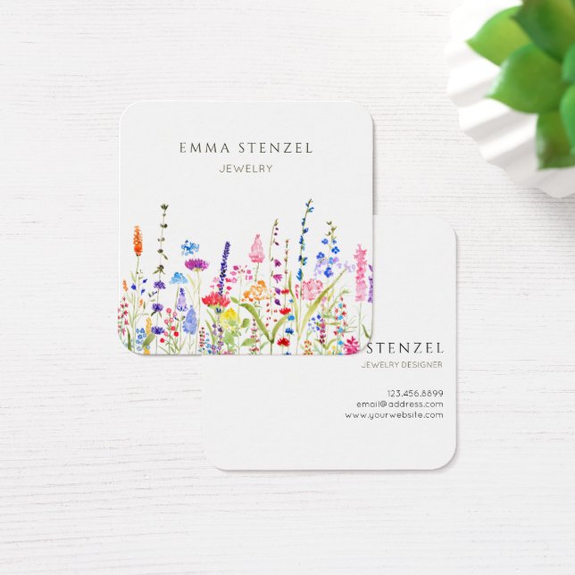 Wildblumen Square Business Card (Schreibtisch)