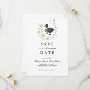 Wildblumen-Stockenten-Hochzeit Save The Date