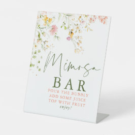 Wildblumen Summer Meadow Mimosa Bar Sign Sockelschild