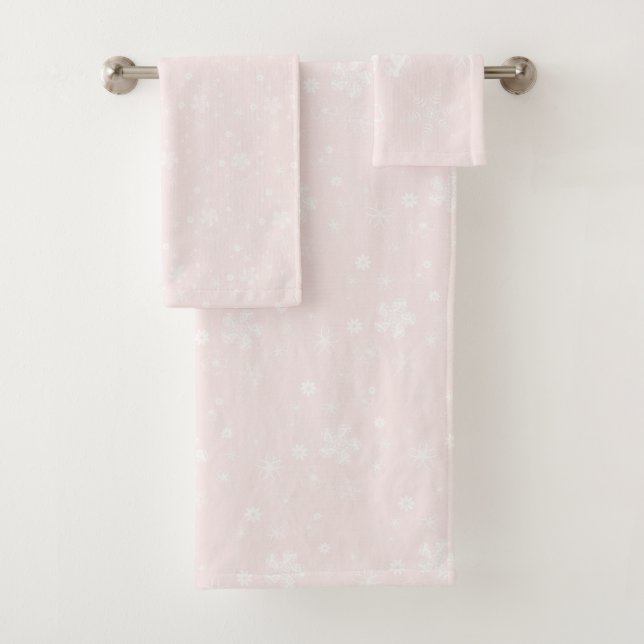 Wildblumen Summer Soft Pink Daisy Muster Badhandtuch Set (Insitu)