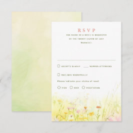 Wildblumen Summer Wedding RSVP Cards Karte
