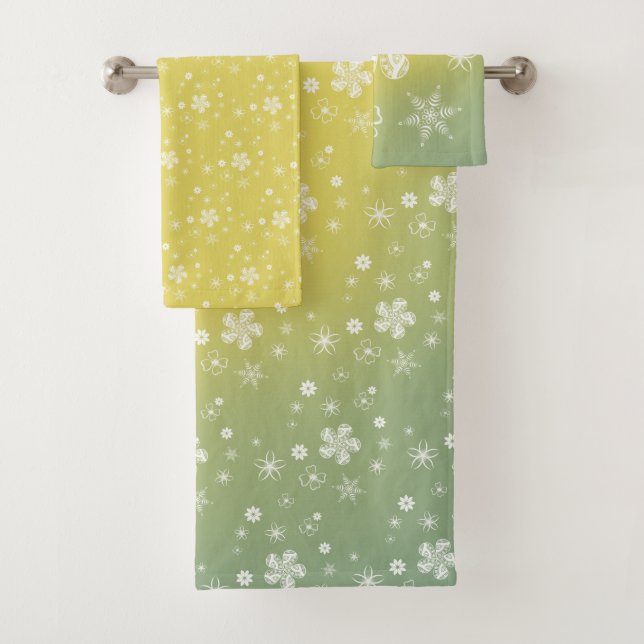 Wildblumen Summer Yellow Daisy Pattern Badhandtuch Set (Insitu)