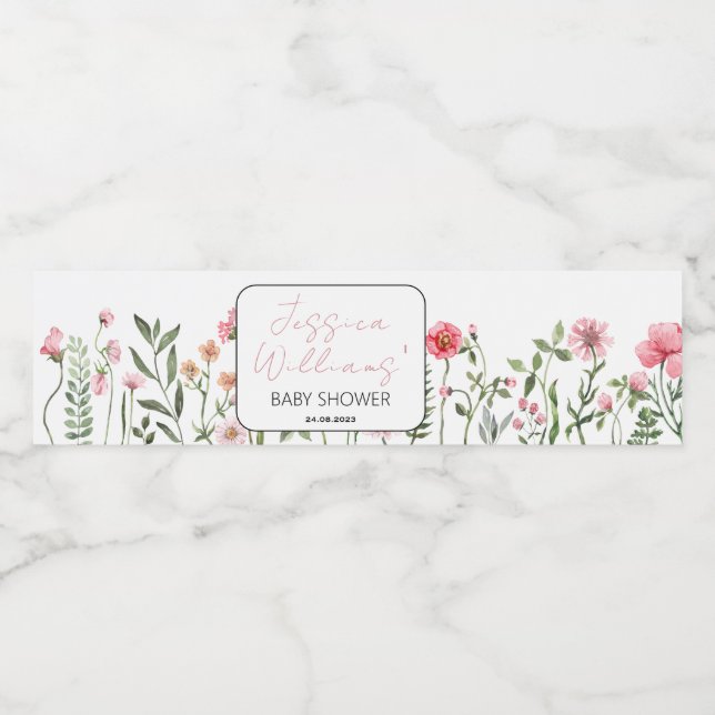 Wildblumen Sun Blume Babyduschflaschen Etiketten (Einzelnes Label)