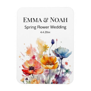 Wildblumen-Symphonie: Farbige Frühlings-Aquarellma Magnet