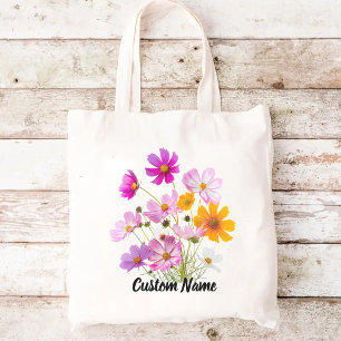Wildblumen-Tasche, Tasche mit individuellem Namen,