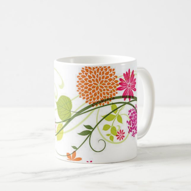 Wildblumen Tasse Designs, Aquarellblume Tasse W (VorderseiteRechts)