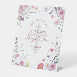 Wildblumen Taufe Begrüßungszeichen Sockelschild