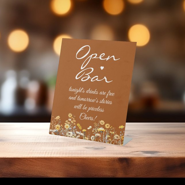 Wildblumen Terracotta Signature Script Open Bar Sockelschild (Von Creator hochgeladen)