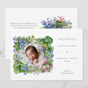 Wildblumen-Träumerei Willkommen Baby Einladung