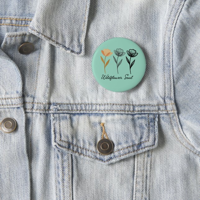 Wildblumen-Trenddesign Button (Beispiel)
