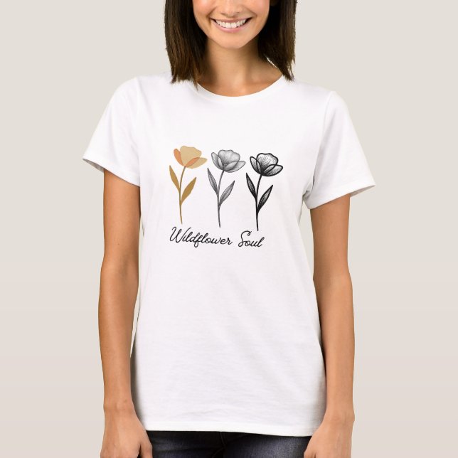 Wildblumen-Trenddesign T-Shirt (Vorderseite)