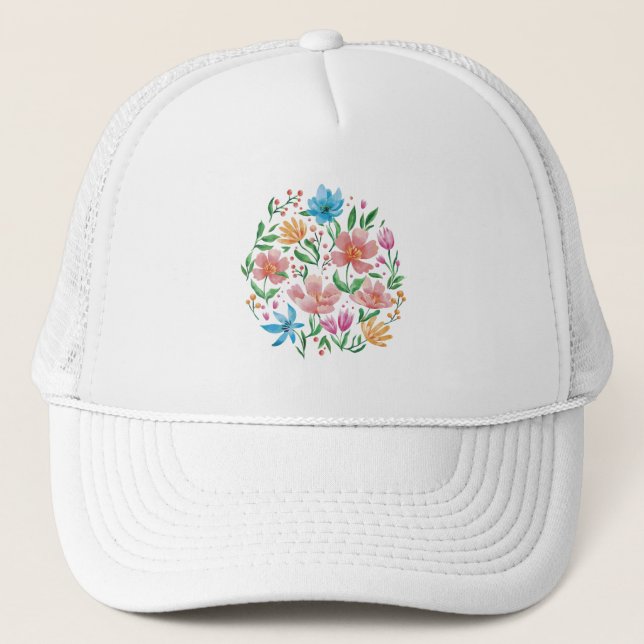 Wildblumen Truckerkappe (Vorderseite)