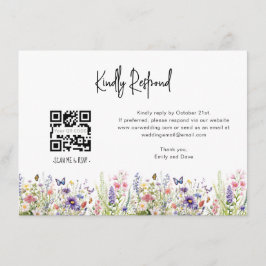 Wildblumen UAWG Wedding QR CODE Details auf der Rü Begleitkarte