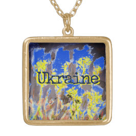 Wildblumen Ukraine Blauer Gelb Vergoldete Kette